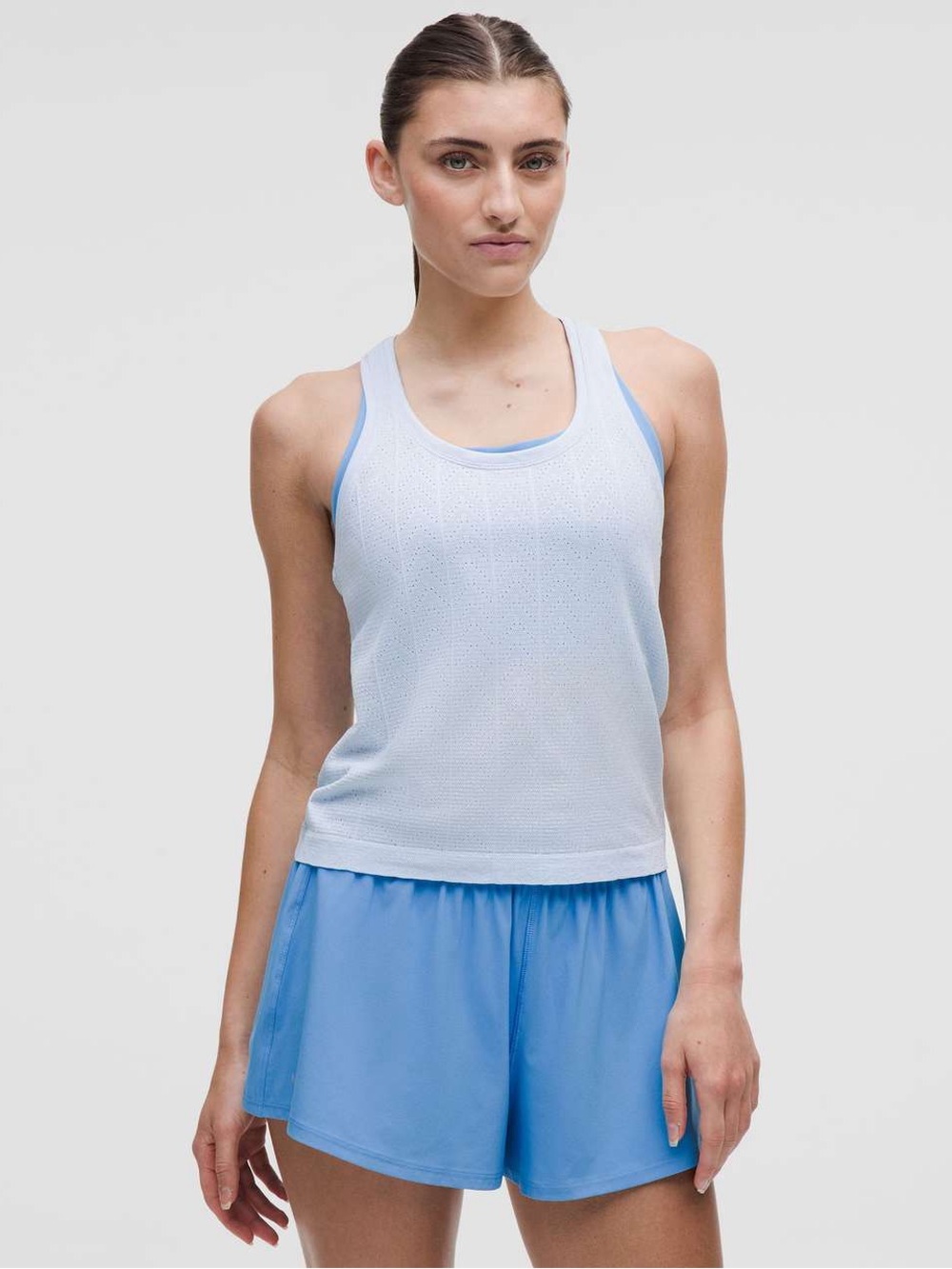 Lululemon Swiftly Pointelle Racerback Tank 
Herringbone Dot Starch Blue - Size 6